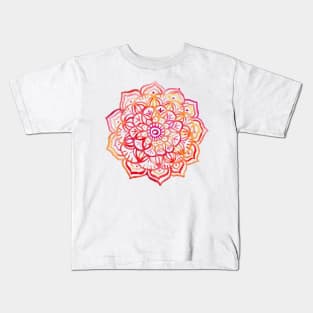 Watercolor Medallion in Sunset Colors Kids T-Shirt